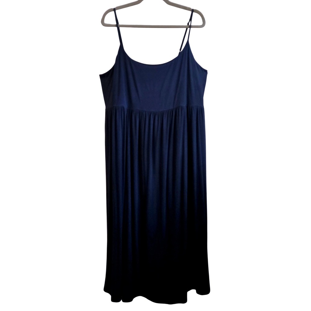 Old Navy Womens 3X Navy Blue Maxi Dress Adjustable Spaghetti Straps Empire Waist